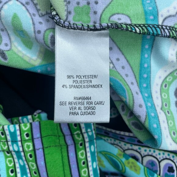 Sandra Darren Women's Blue Green Paisley 3/4 Sleeve Midi Dress Career Sz 10 - Picture 9 of 10